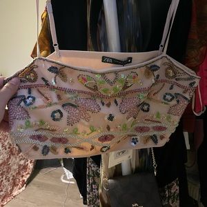 NEW ZARA BEADED TOP